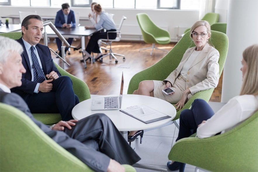 Business professionals working together